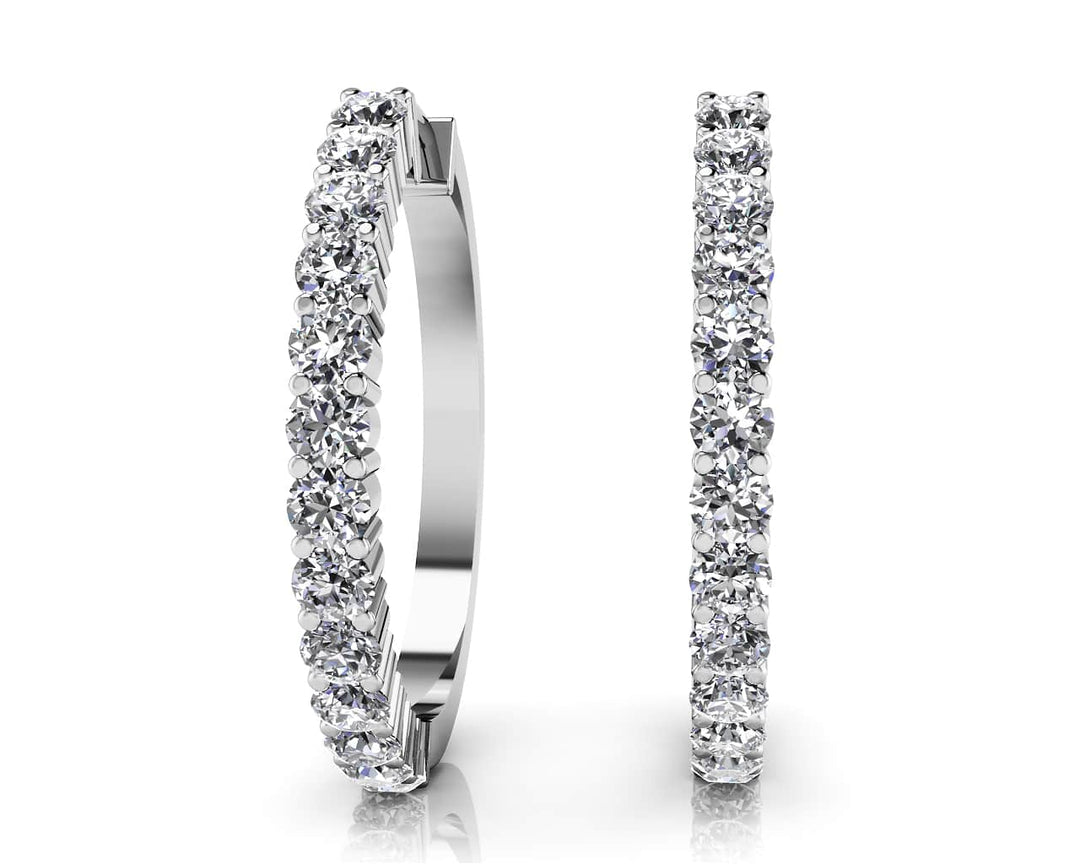 Timeless Diamond Hoop Earrings 1.07 Carats