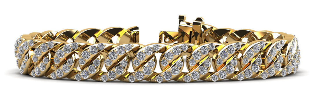 Overlapping Cuban Link Diamond Bracelet