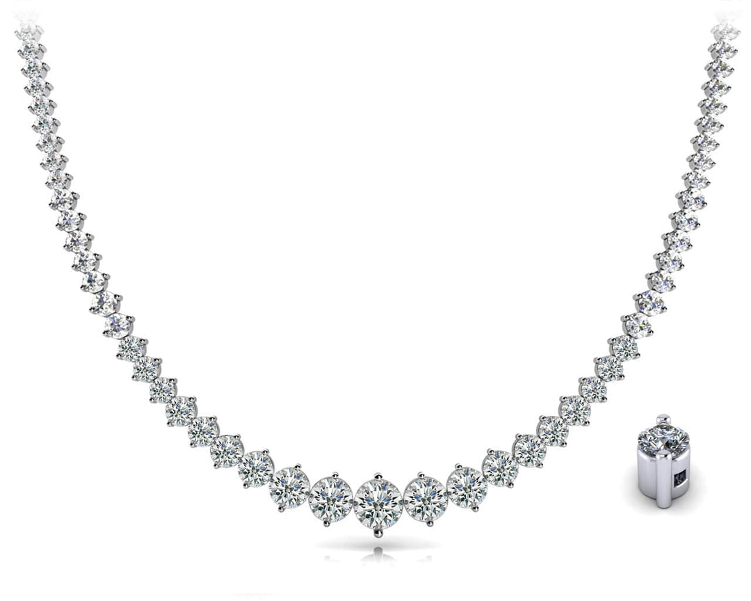 Graduated Crescendo Diamond Tennis Necklace