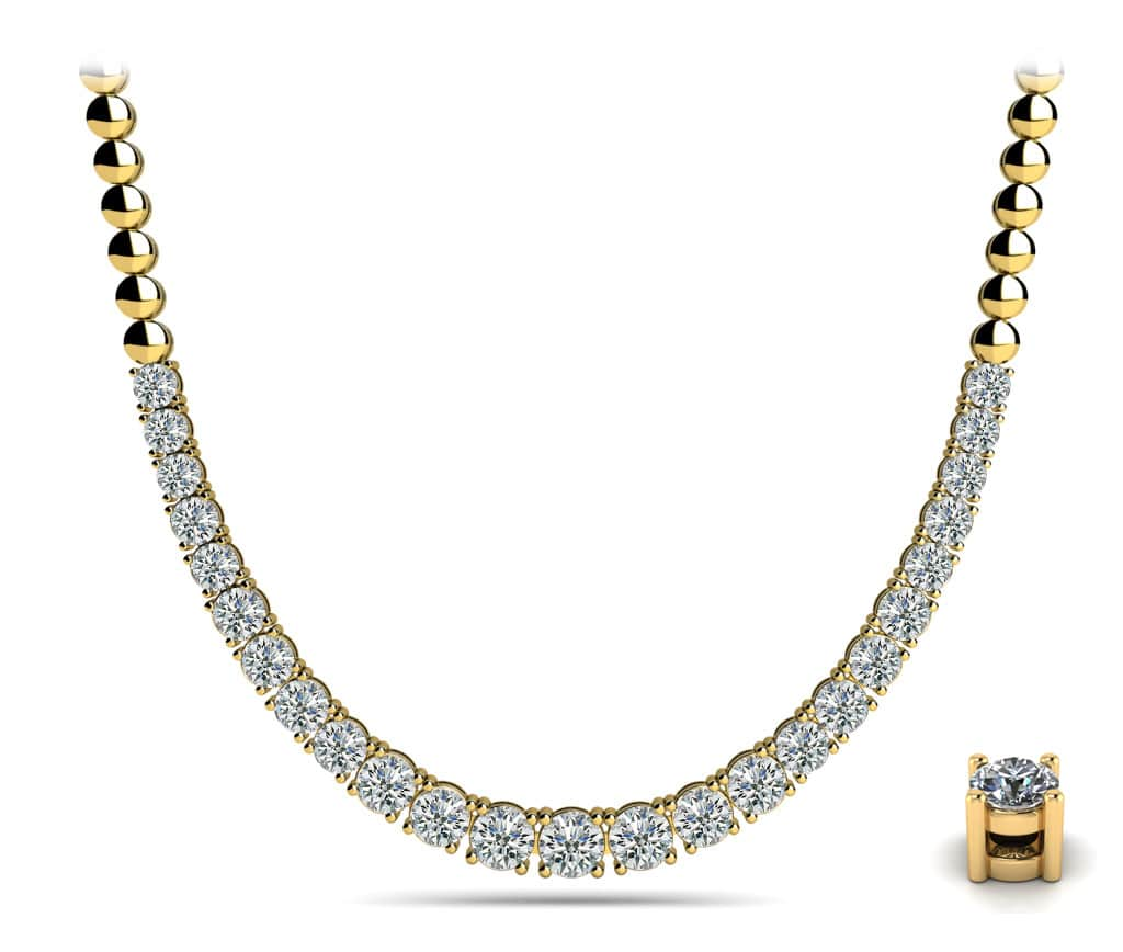 Graduated Shiny Link Diamond Chain Necklace