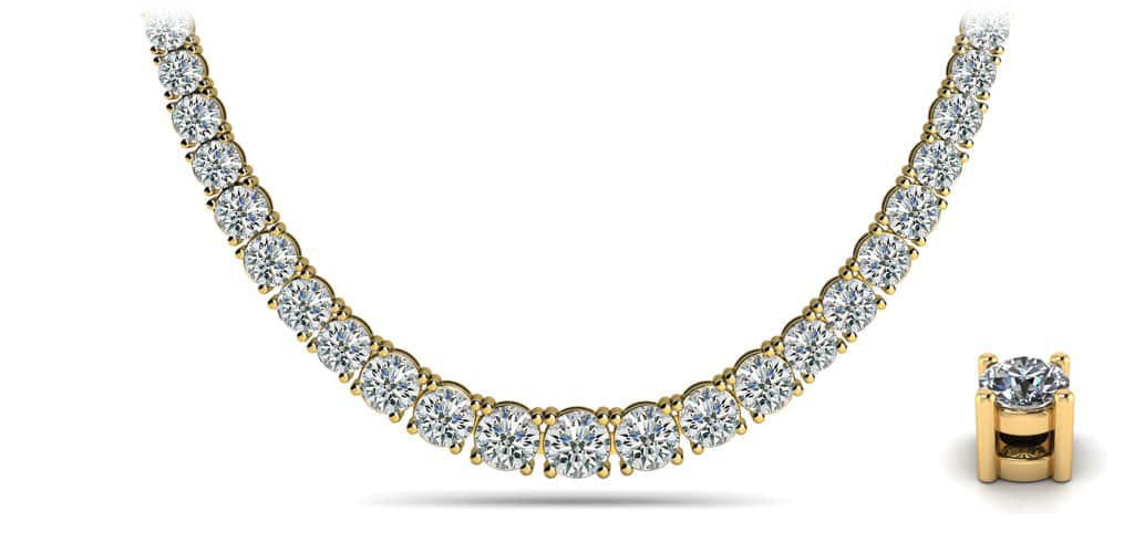 Graduated Shiny Link Diamond Chain Necklace