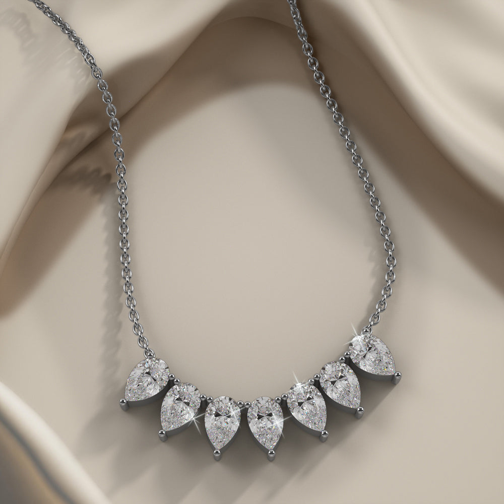 Perfect Seven Pear Diamond Necklace