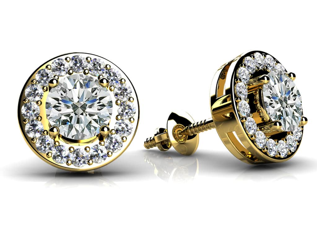 Round Halo Diamond Studs