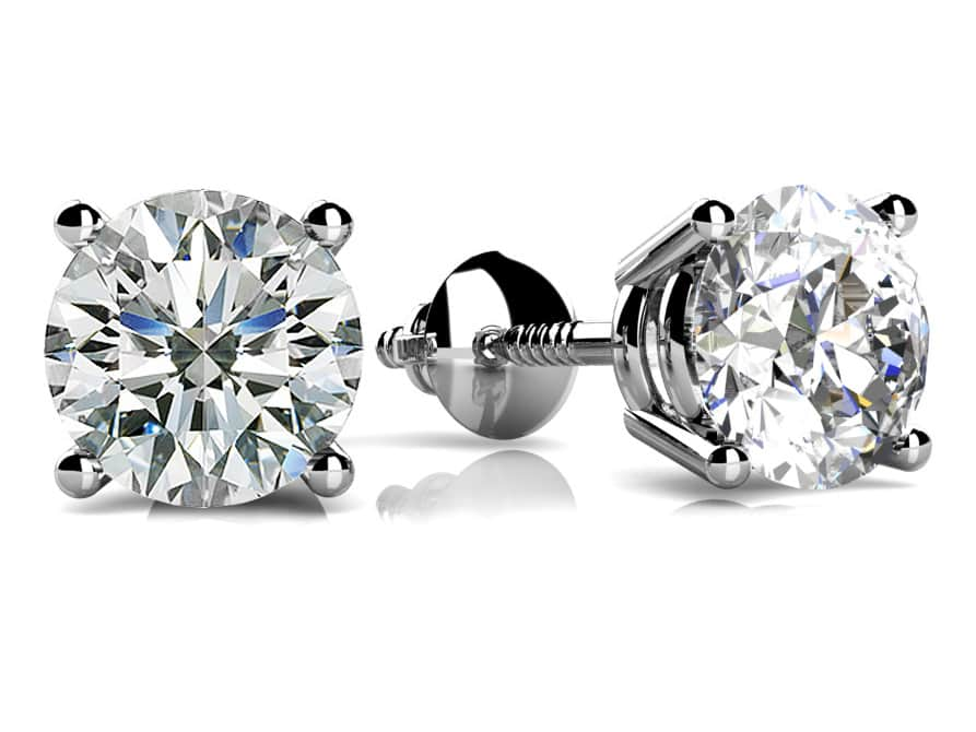 Round  Cut Diamond Stud Earrings 0.75 carats weight - 2.00 carats total weight