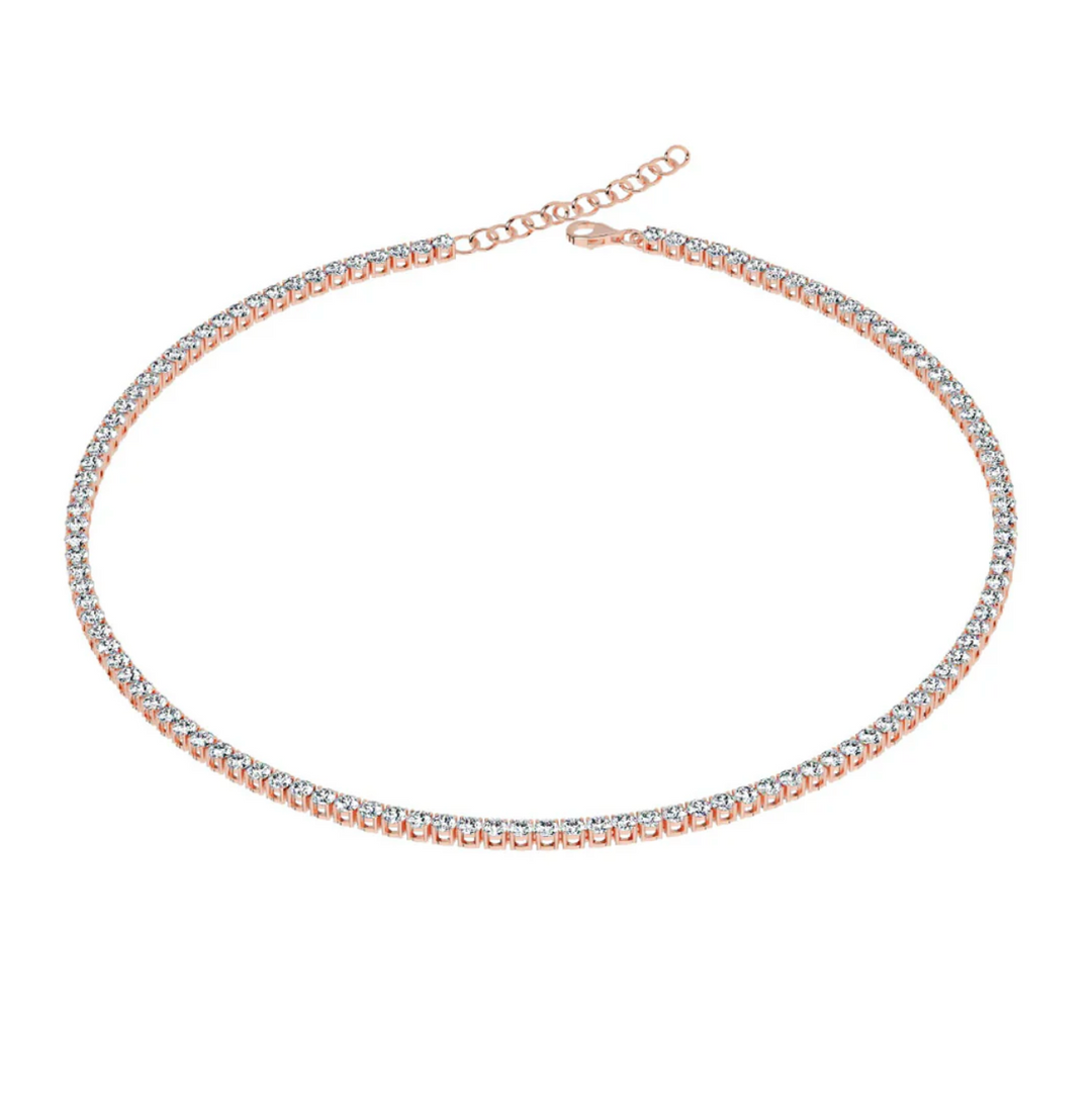 Adjustable Timeless Diamond Tennis Choker Necklace