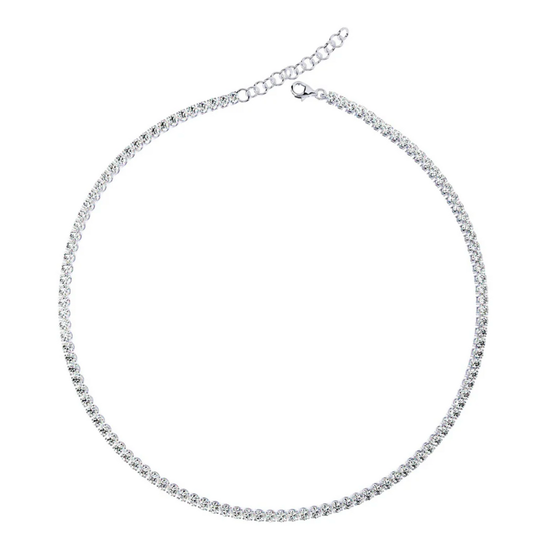 Adjustable Timeless Diamond Tennis Choker Necklace