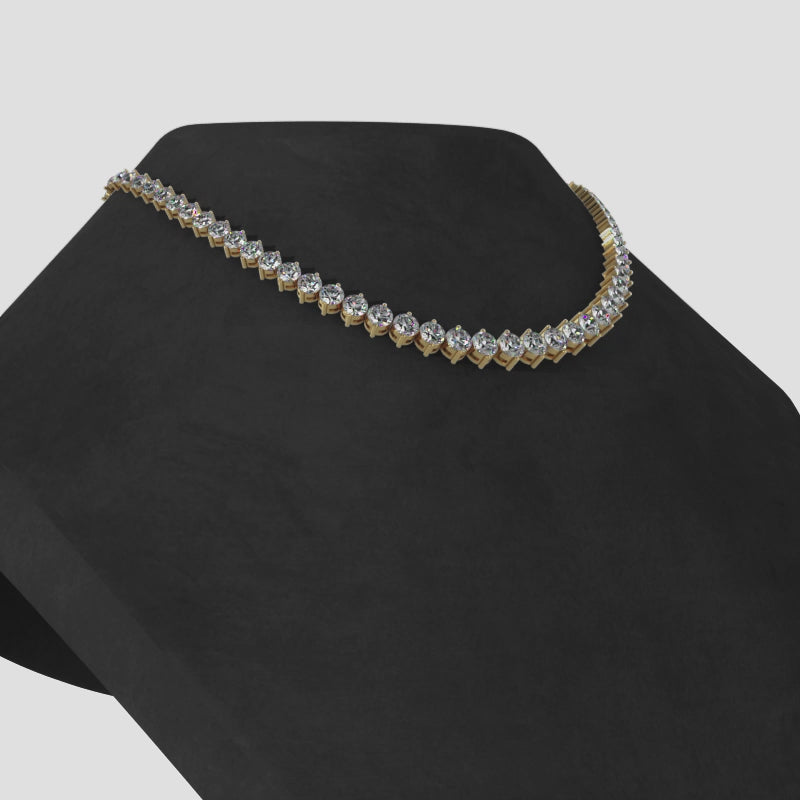 Graduated Crescendo Diamond Tennis Necklace